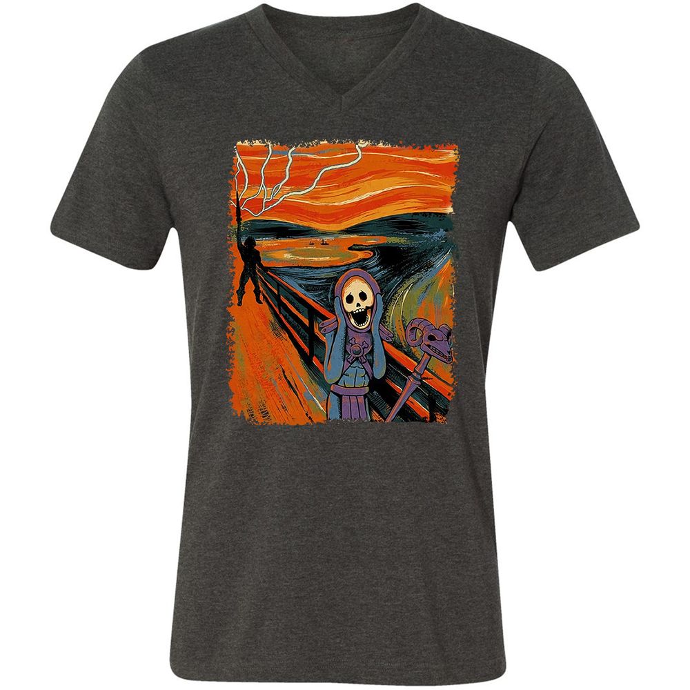 Unisex V-Neck T-Shirt - VSHACUC5 - Dark Grey Heather - 8