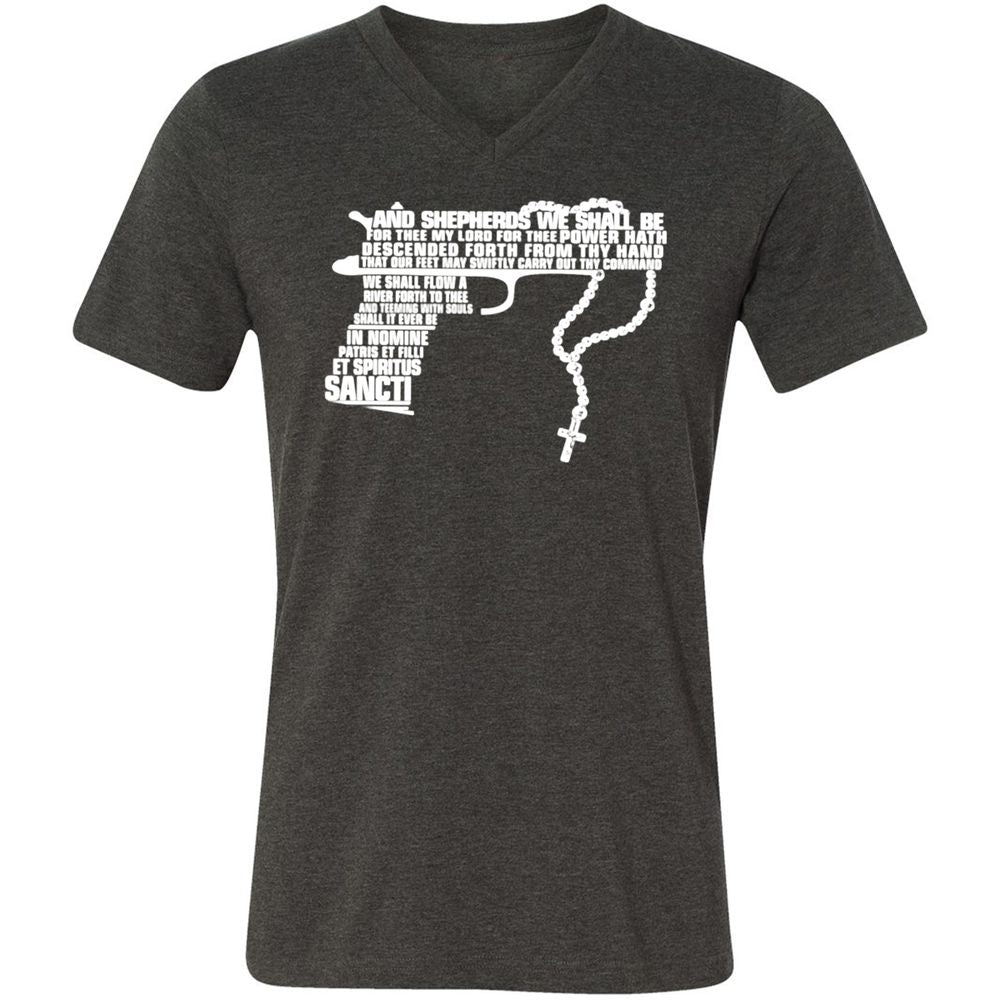 Unisex V-Neck T-Shirt - 41C1GSBZ - Dark Grey Heather - 8