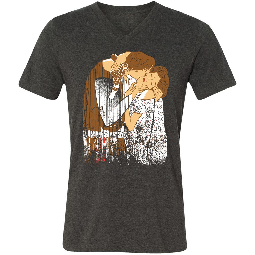 Unisex V-Neck T-Shirt - TCDCDGS8 - Dark Grey Heather - 8