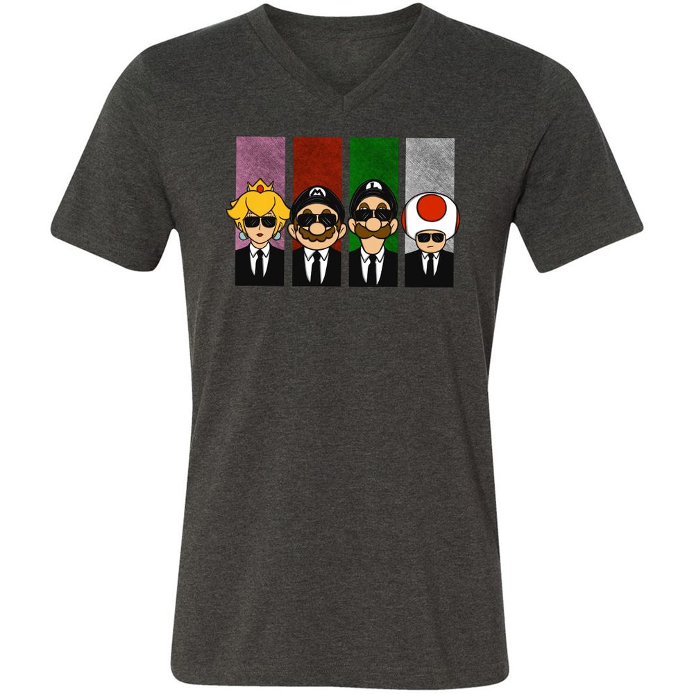 Unisex V-Neck T-Shirt - 1LWQFCUU - Dark Grey Heather - 8