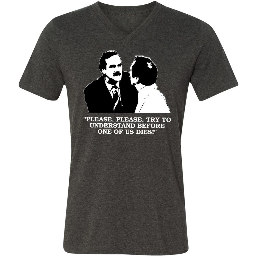 Unisex V-Neck T-Shirt - C82D5U26 - Dark Grey Heather - 8