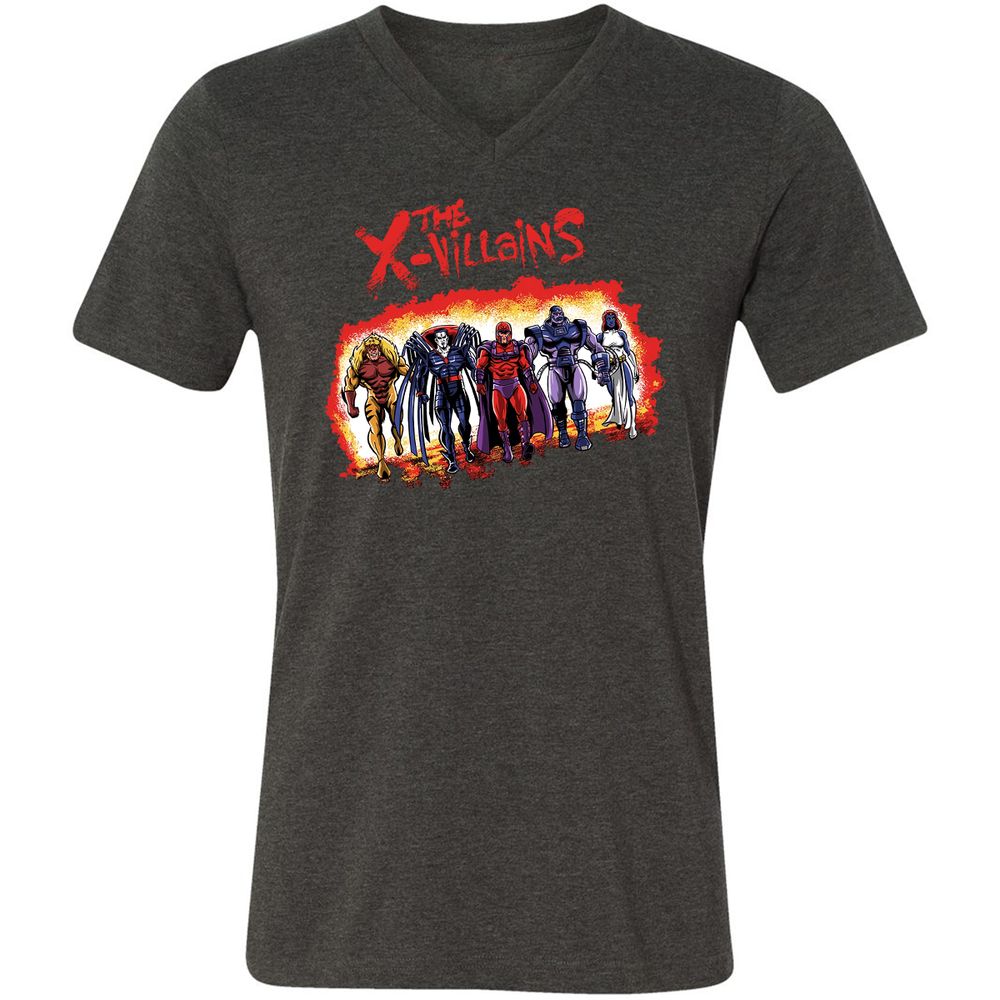 Unisex V-Neck T-Shirt - ZK1XLCWV - Dark Grey Heather - 8