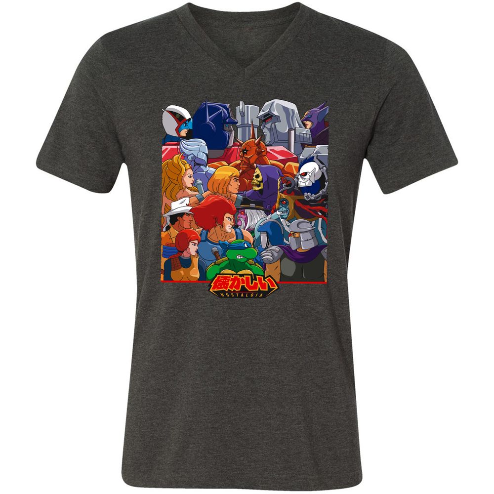 Unisex V-Neck T-Shirt - RGPYEBFQ - Dark Grey Heather - 8