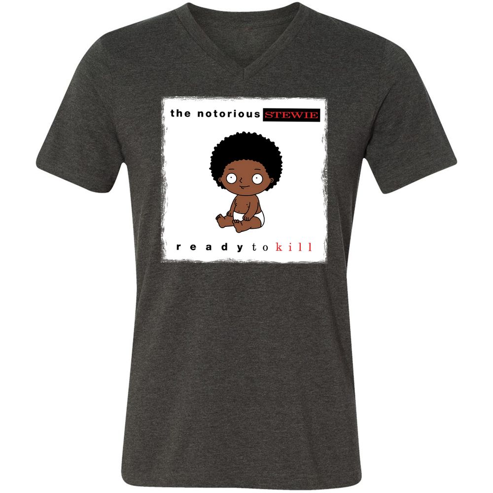 Unisex V-Neck T-Shirt - JR1WX8DD - Dark Grey Heather - 8