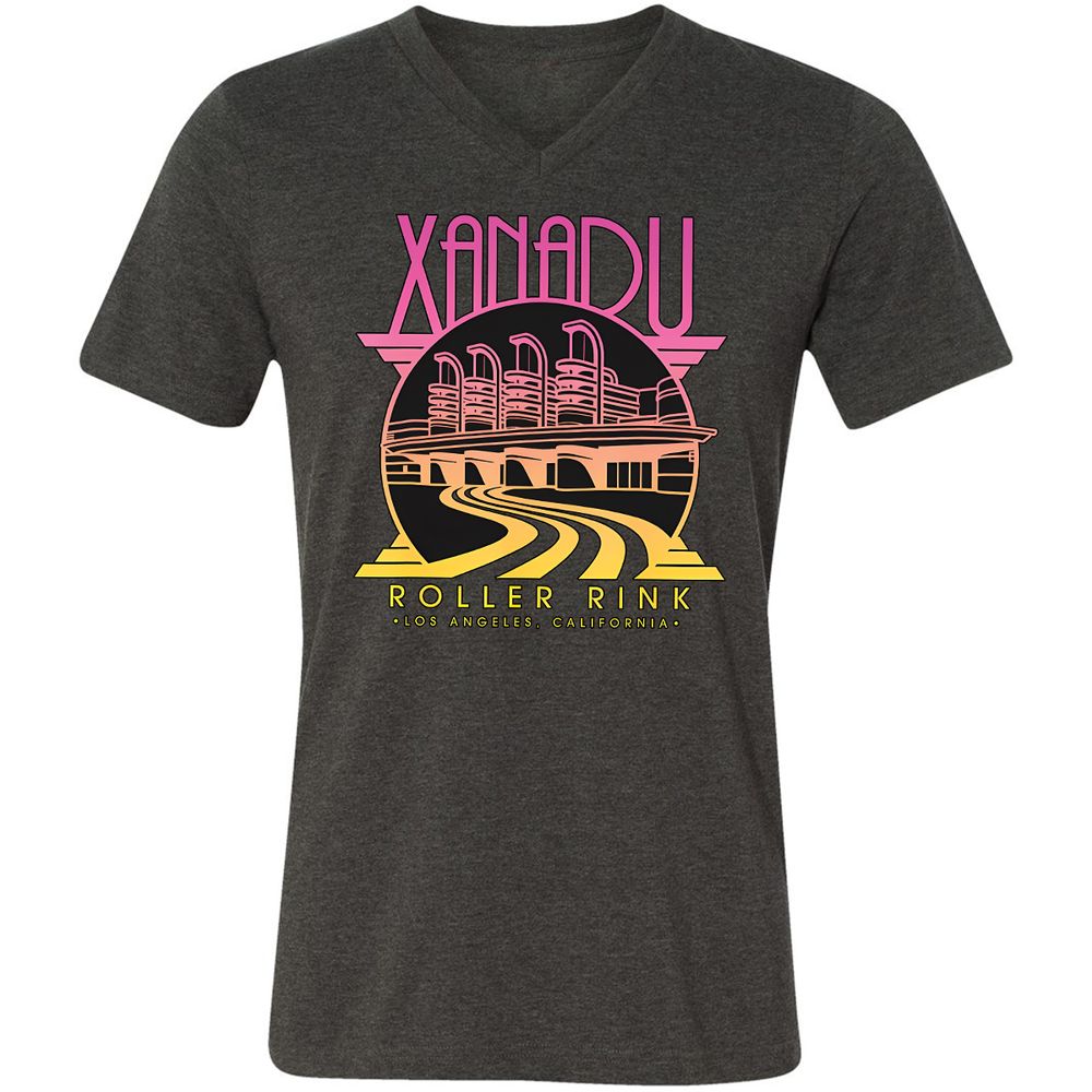 Olivia Newton-John Xanadu Roller Rink Pink Yellow Fade - Dark Grey Heather - 8