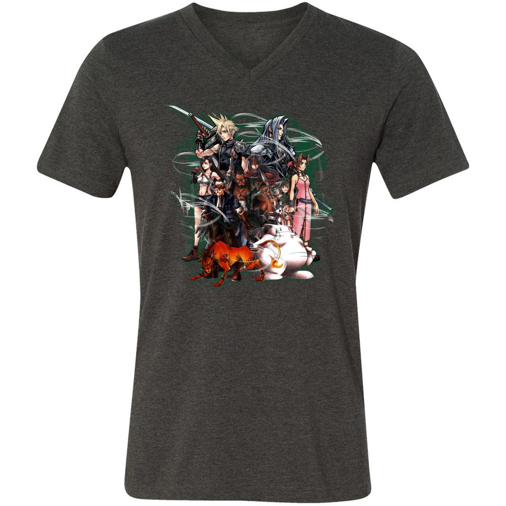 Unisex V-Neck T-Shirt - T1B15JH7 - Dark Grey Heather - 8