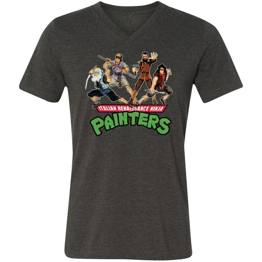 Unisex V-Neck T-Shirt - LLRF4UYH - Dark Grey Heather - 8