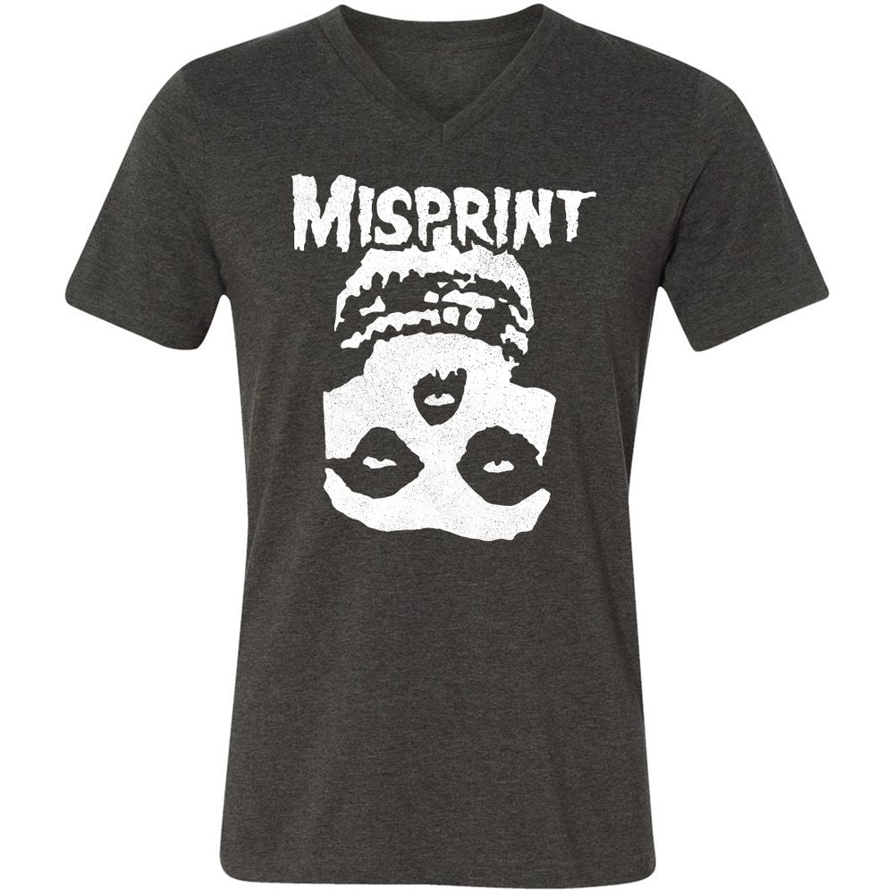 Unisex V-Neck T-Shirt - 7Y4CA8PA - Dark Grey Heather - 8