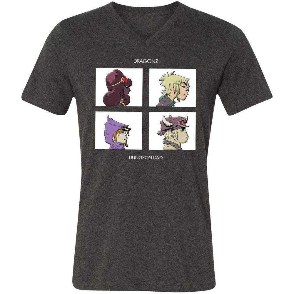 Unisex V-Neck T-Shirt - ELKSWYA3 - Dark Grey Heather - 8