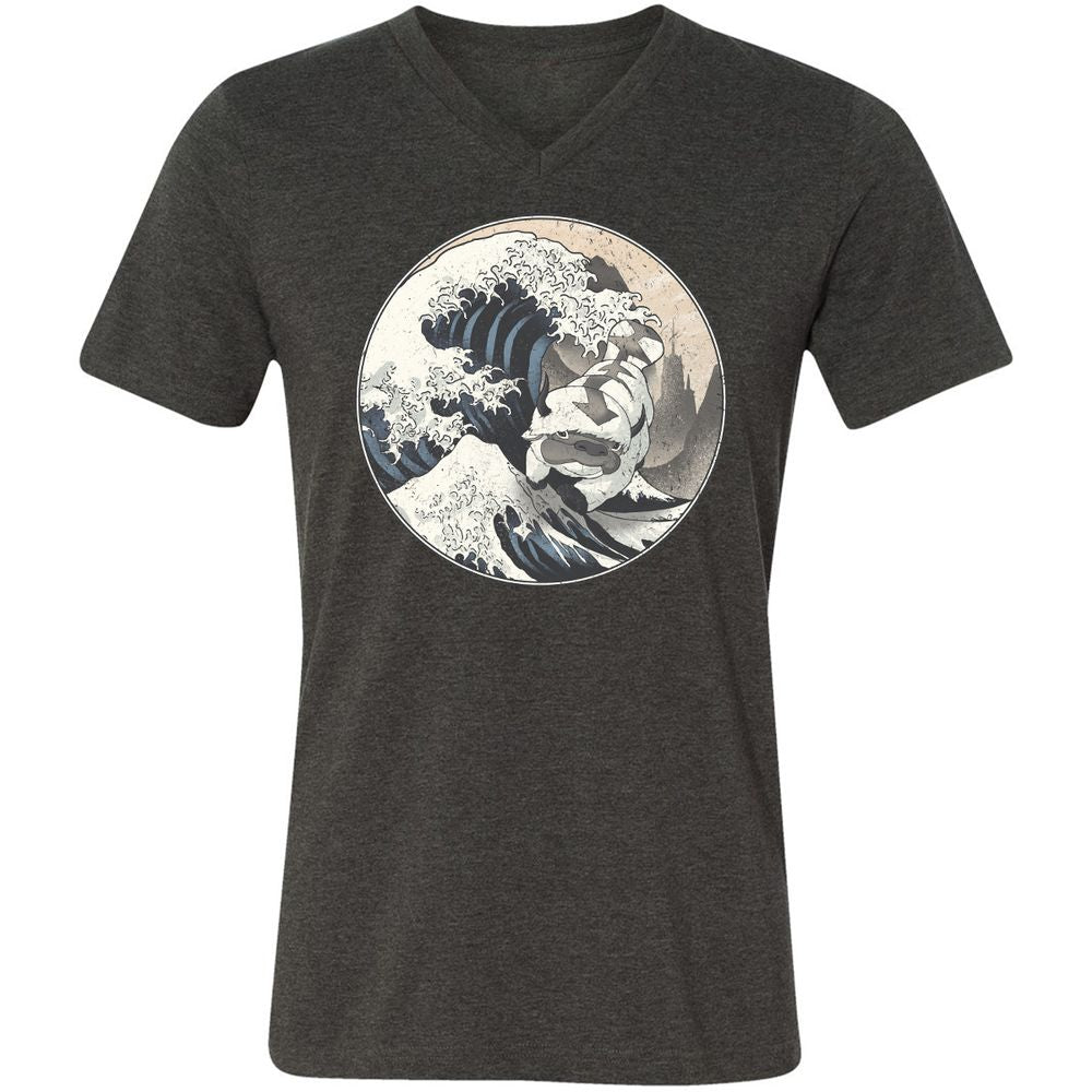 Unisex V-Neck T-Shirt - 12XQEJCS - Dark Grey Heather - 8