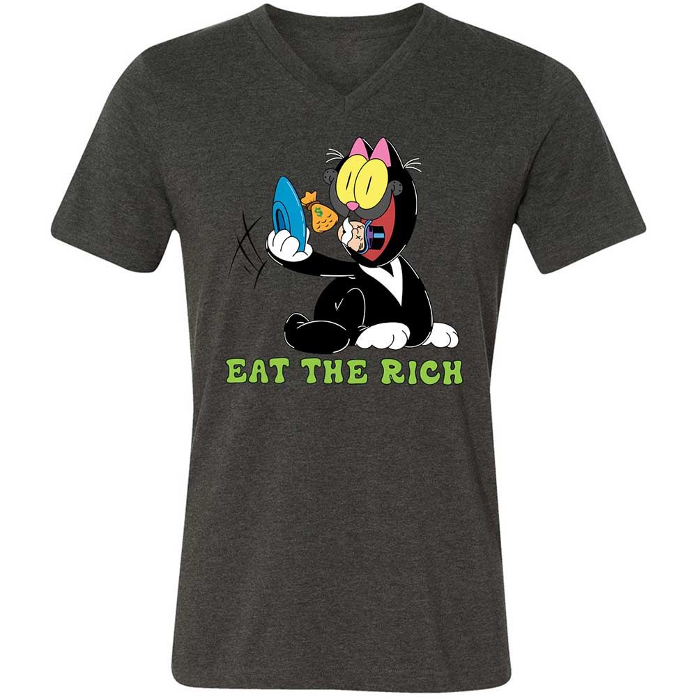 Unisex V-Neck T-Shirt - 8HVVUXP4 - Dark Grey Heather - 8