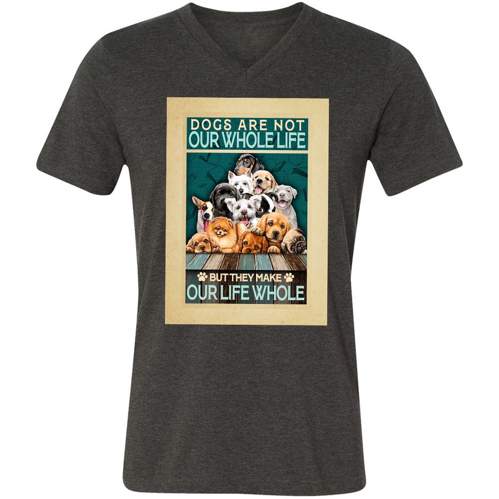 Unisex V-Neck T-Shirt - 33P9UBH8 - Dark Grey Heather - 8