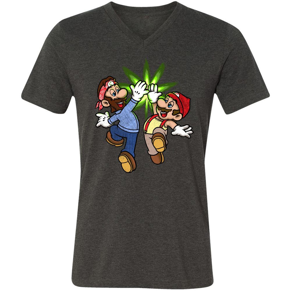 Unisex V-Neck T-Shirt - HKUP1CQE - Dark Grey Heather - 8