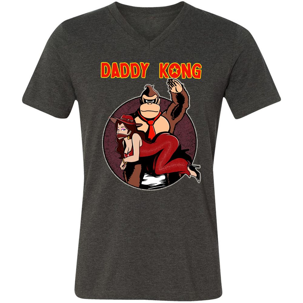 Unisex V-Neck T-Shirt - PCUTUZKW - Dark Grey Heather - 8