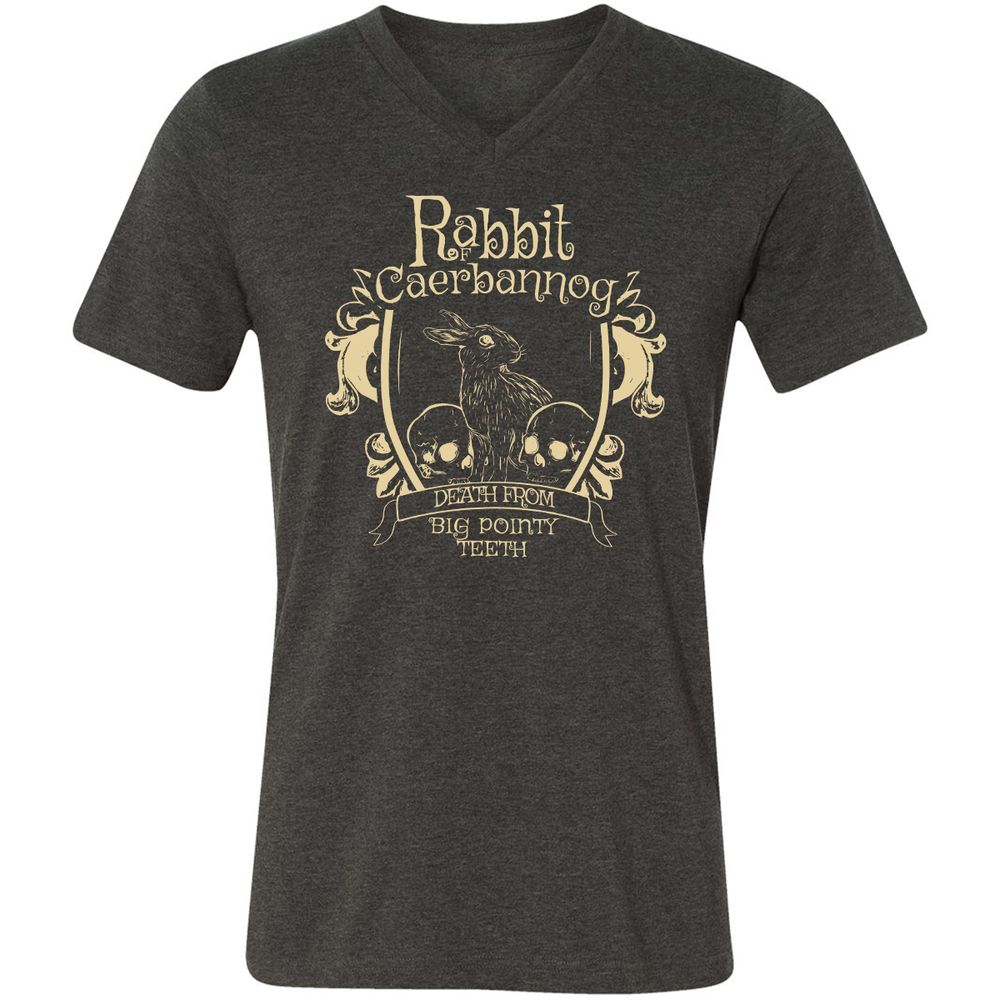 Unisex V-Neck T-Shirt - ZATJH2M6 - Dark Grey Heather - 8