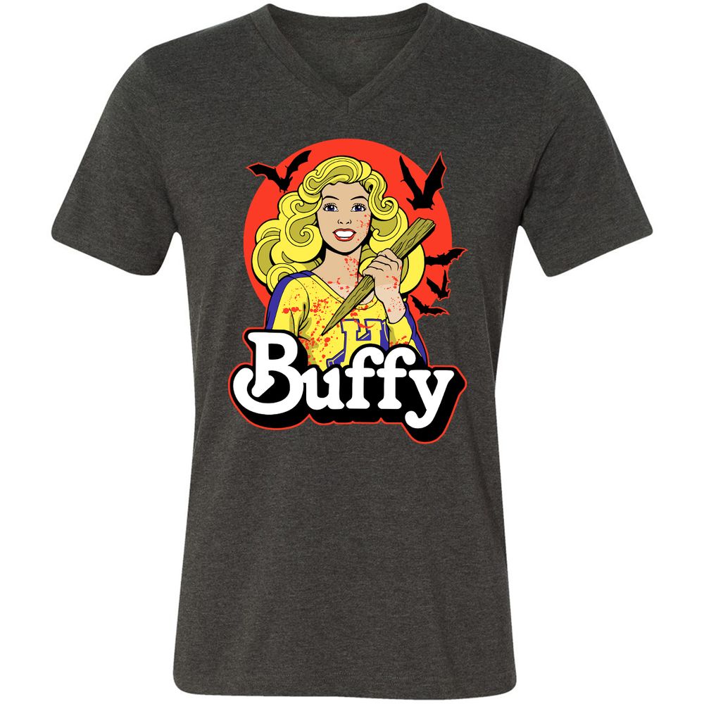 Unisex V-Neck T-Shirt - 5NQ9F77N - Dark Grey Heather - 8