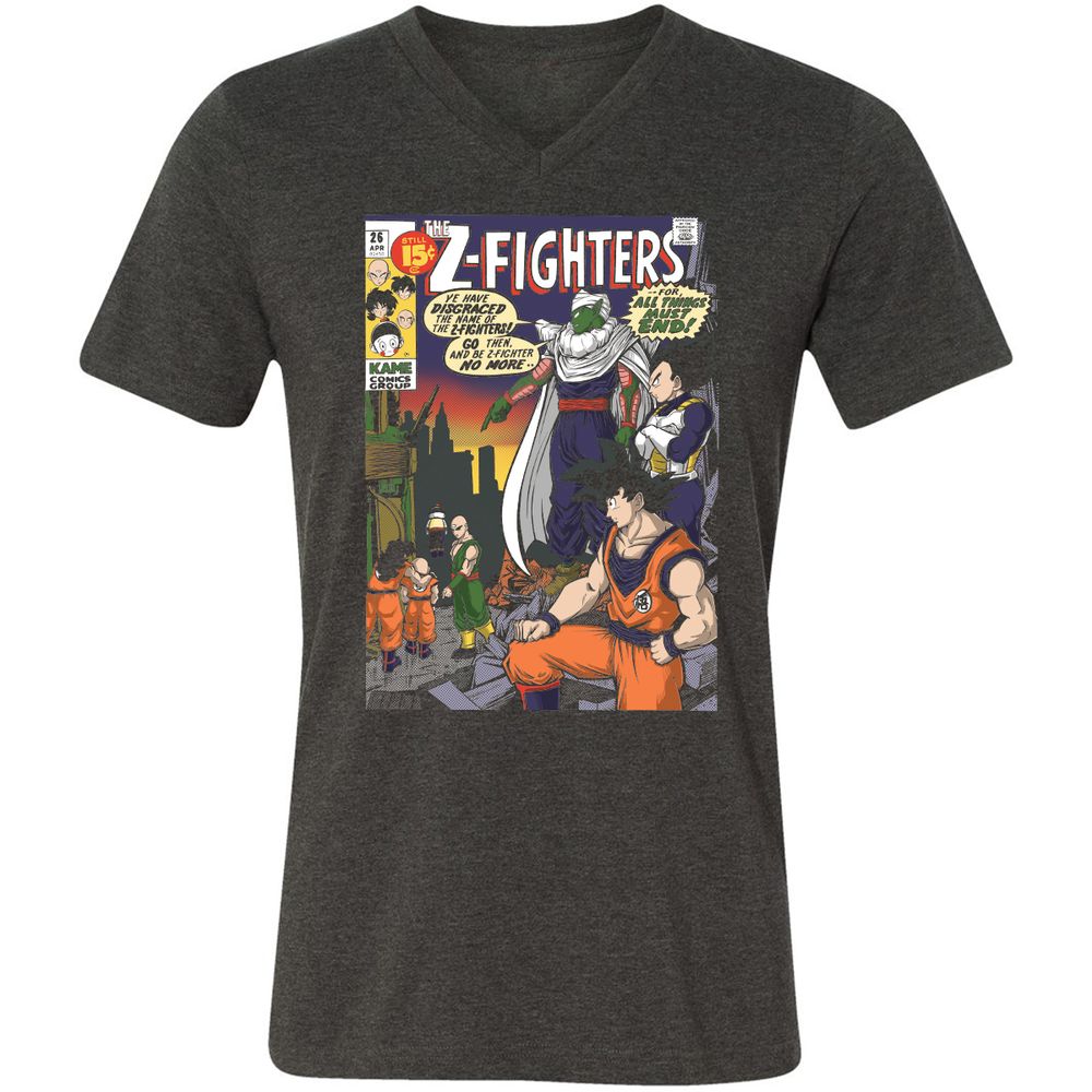 Unisex V-Neck T-Shirt - 8SUQC3H9 - Dark Grey Heather - 8