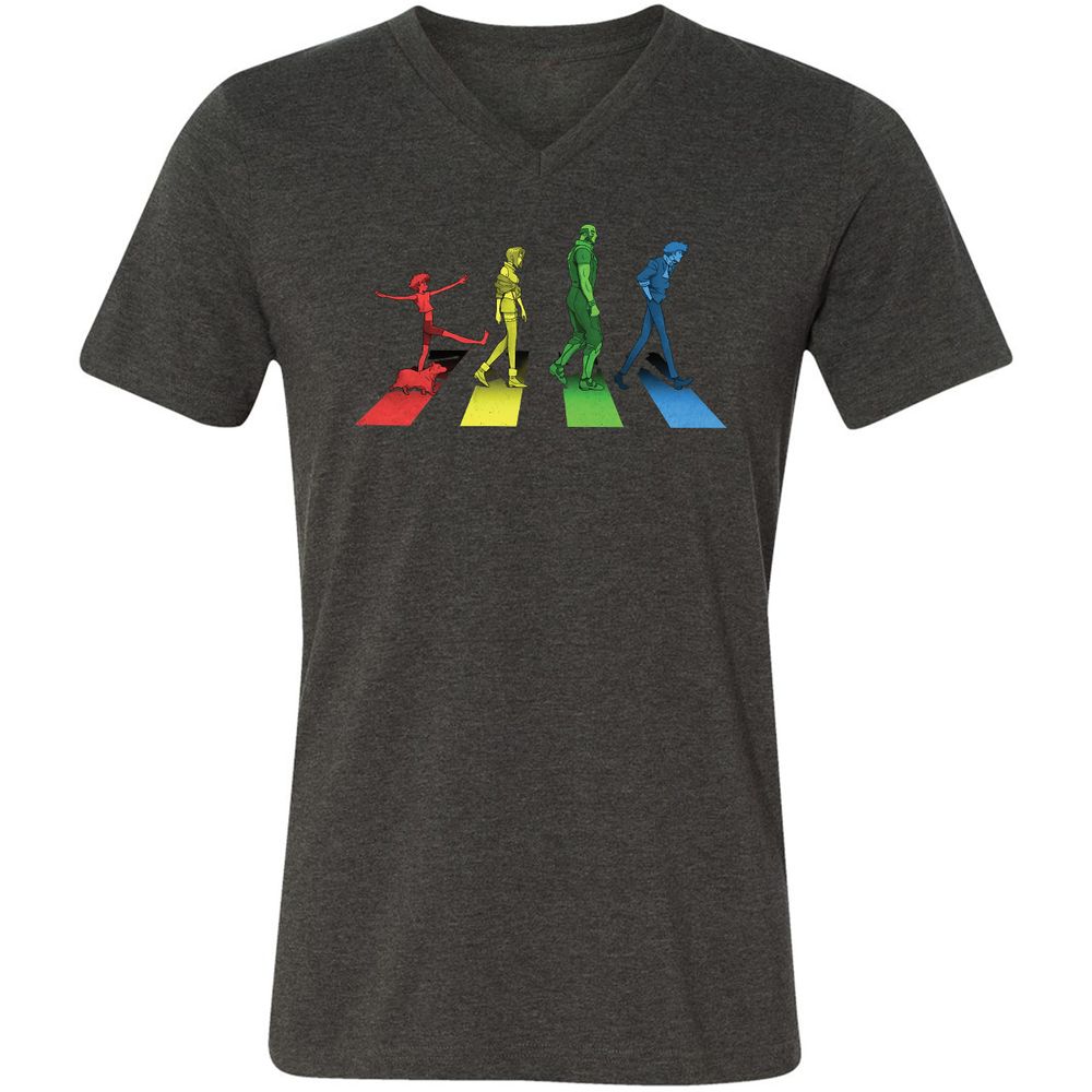Unisex V-Neck T-Shirt - C8XSECXU - Dark Grey Heather - 8
