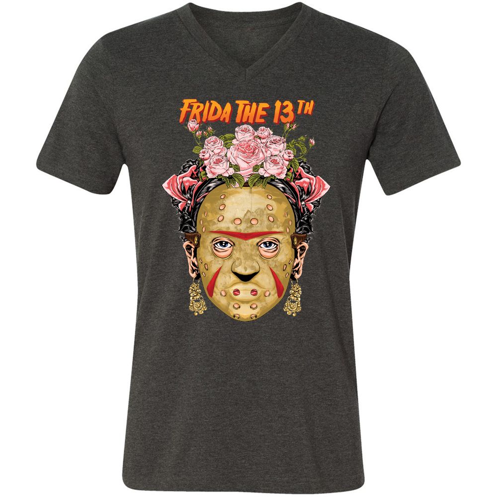 Unisex V-Neck T-Shirt - UGC3HAJK - Dark Grey Heather - 8