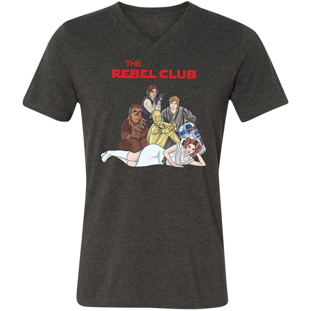 Unisex V-Neck T-Shirt - L9E5HNHR - Dark Grey Heather - 8