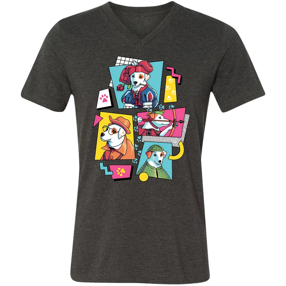 Unisex V-Neck T-Shirt - ERVZNU8R - Dark Grey Heather - 8