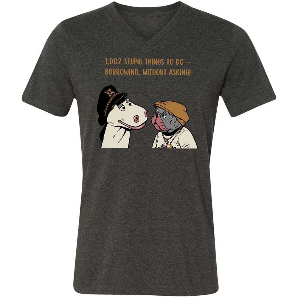 Unisex V-Neck T-Shirt - 22NX9WNR - Dark Grey Heather - 8