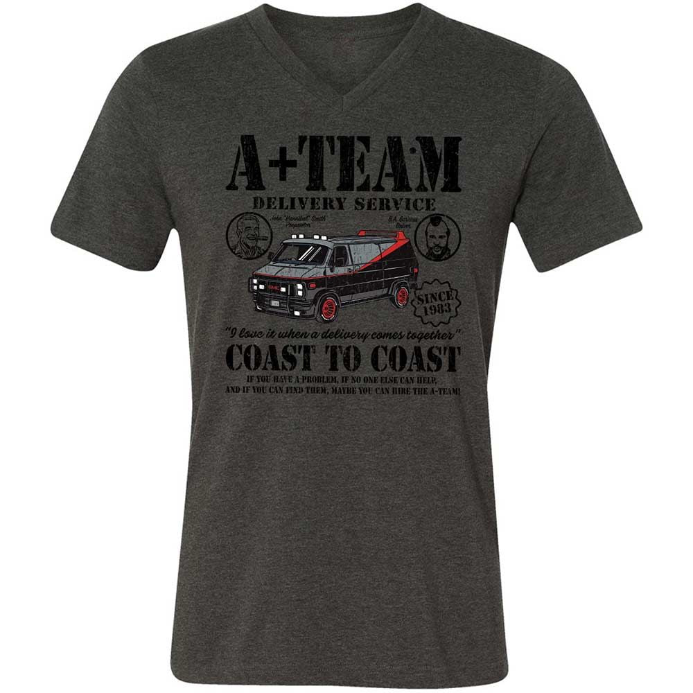 Unisex V-Neck T-Shirt - BJ6EXZZ4 - Dark Grey Heather - 8
