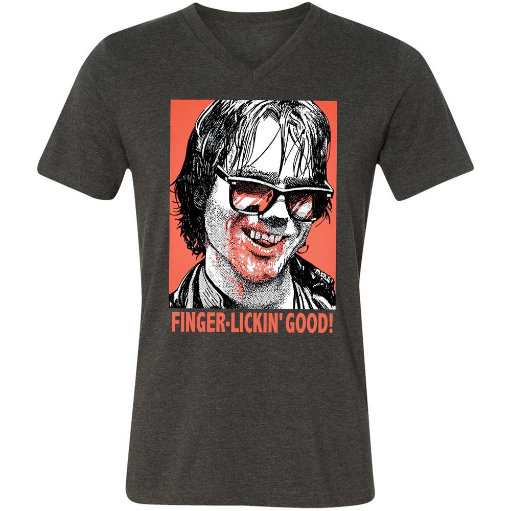 Unisex V-Neck T-Shirt - UAX1N4AU - Dark Grey Heather - 8