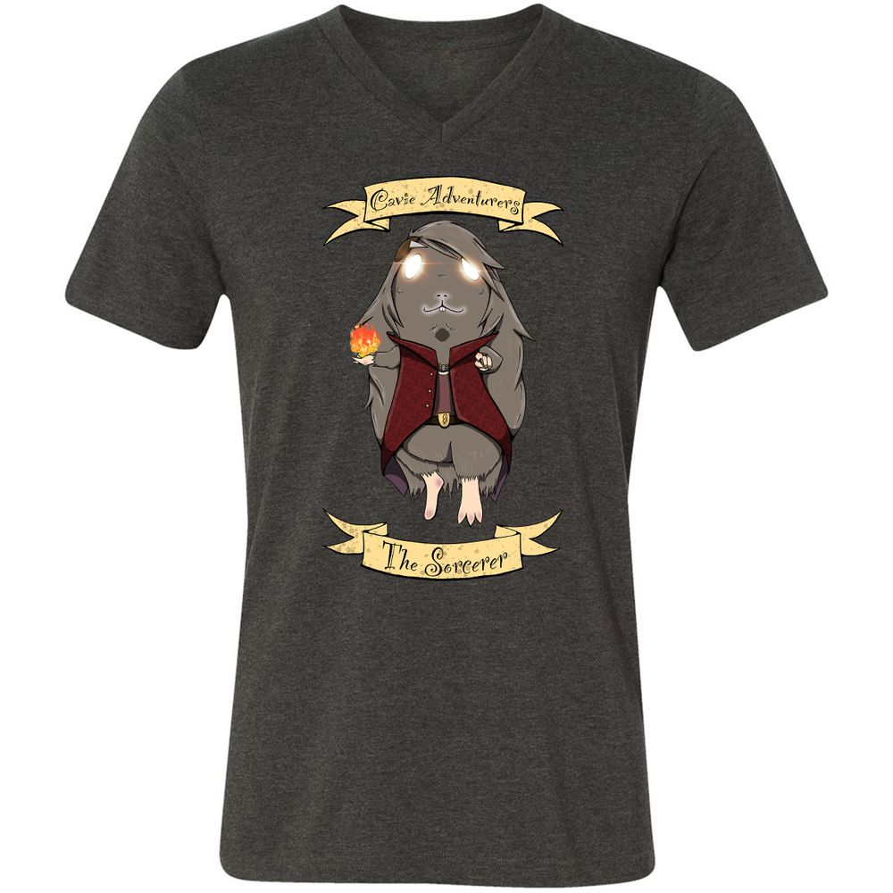 Unisex V-Neck T-Shirt - N9XC2CQV - Dark Grey Heather - 8