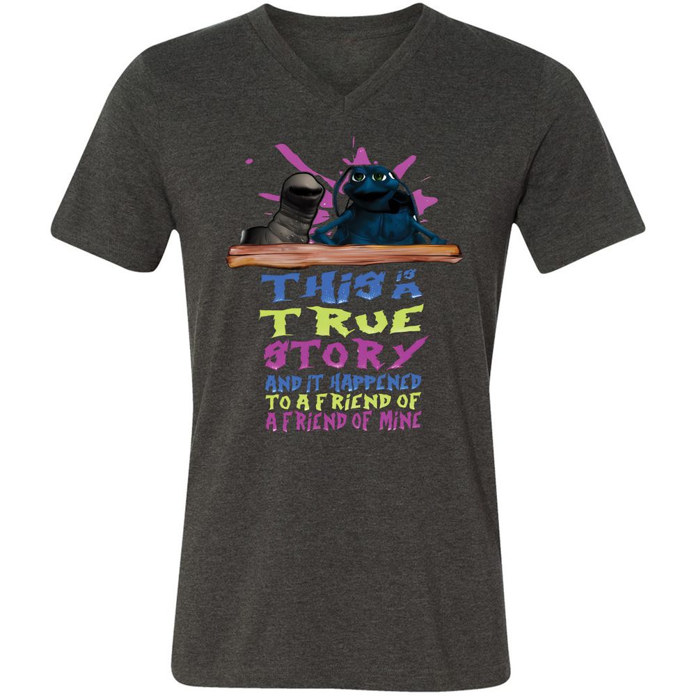 Unisex V-Neck T-Shirt - 7TCR9JVV - Dark Grey Heather - 8
