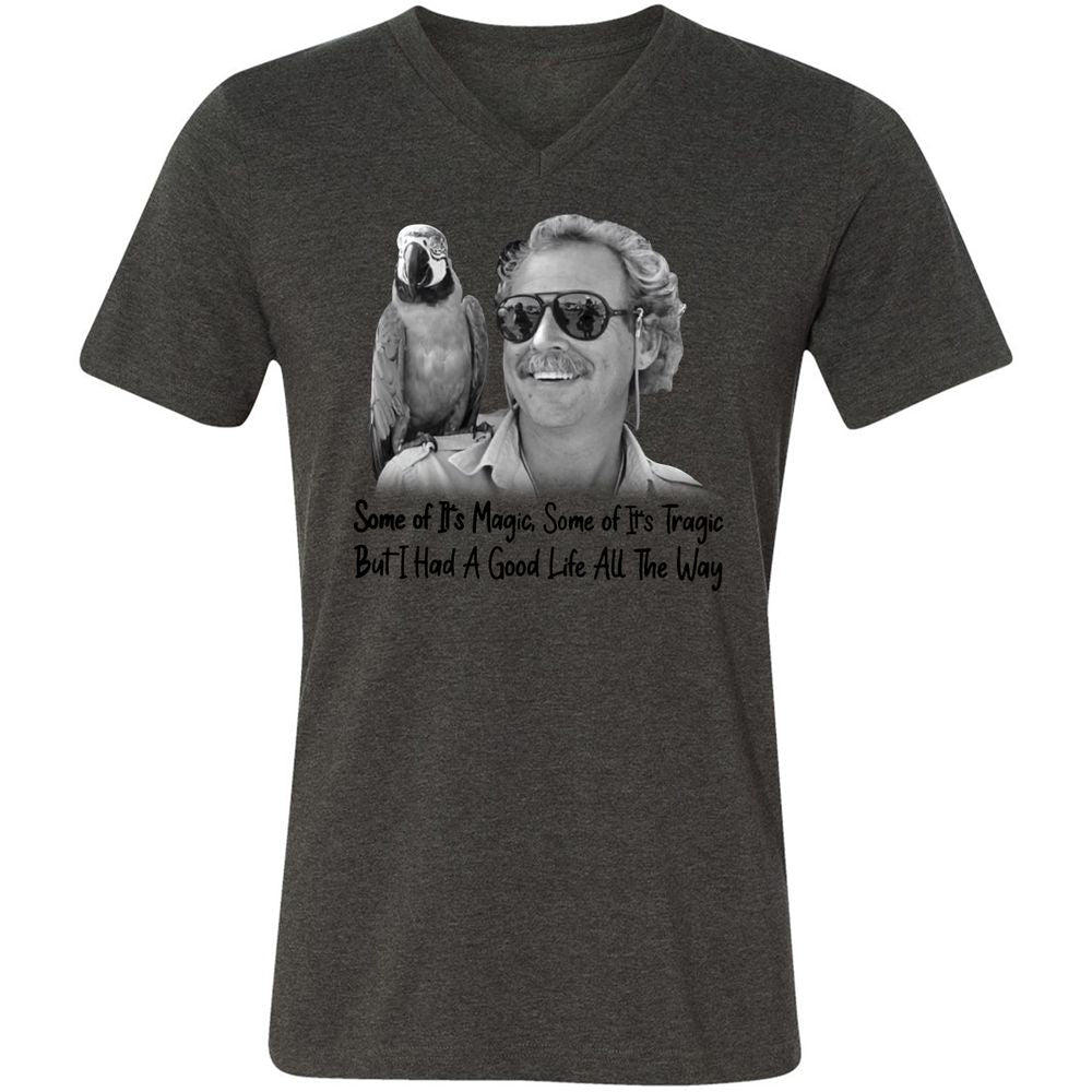 Unisex V-Neck T-Shirt - WWWR79GR - Dark Grey Heather - 8