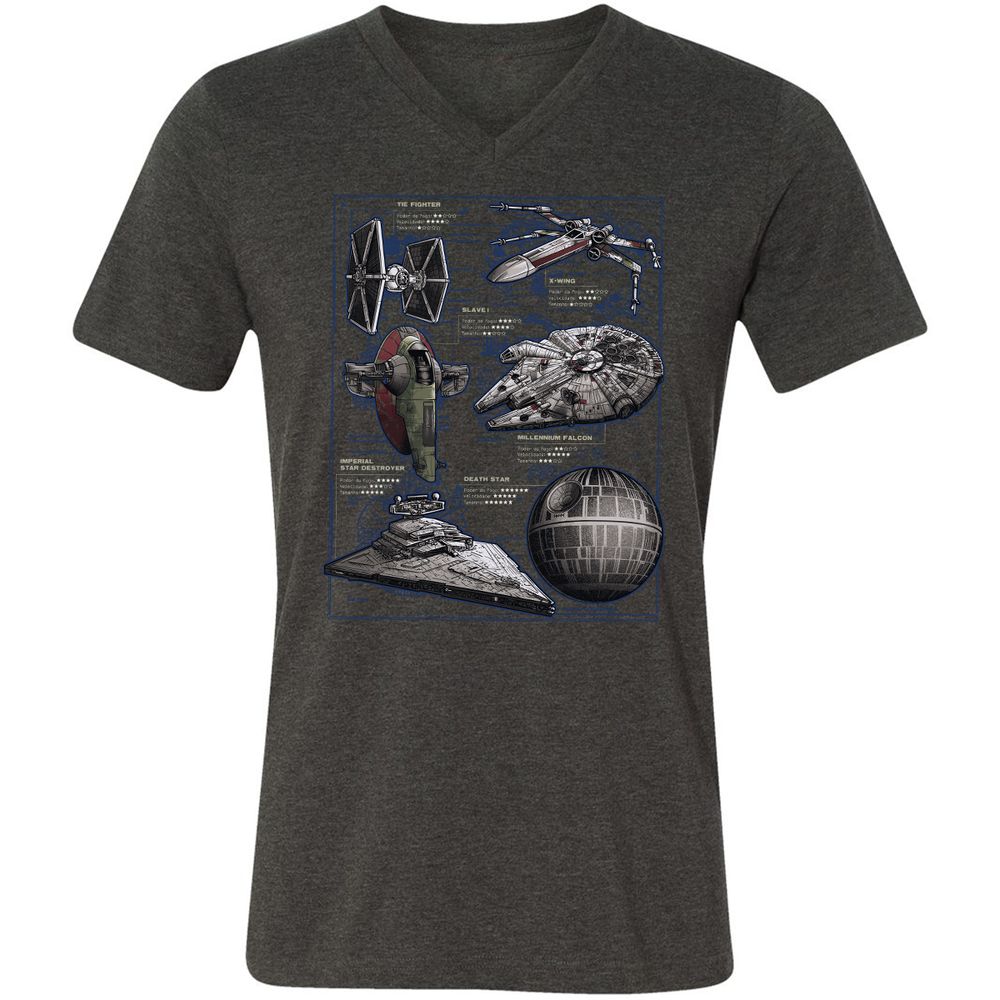 Unisex V-Neck T-Shirt - GXNBCA89 - Dark Grey Heather - 8