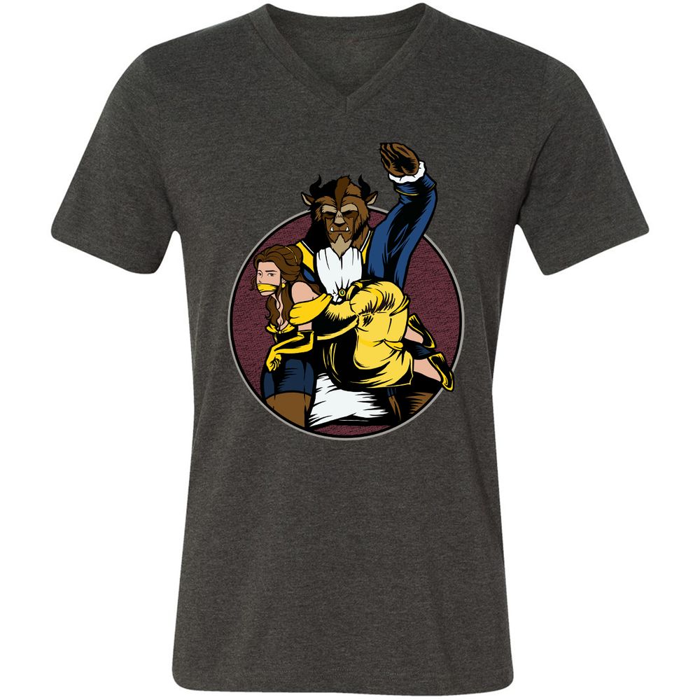 Unisex V-Neck T-Shirt - 41B8CMJA - Dark Grey Heather - 8
