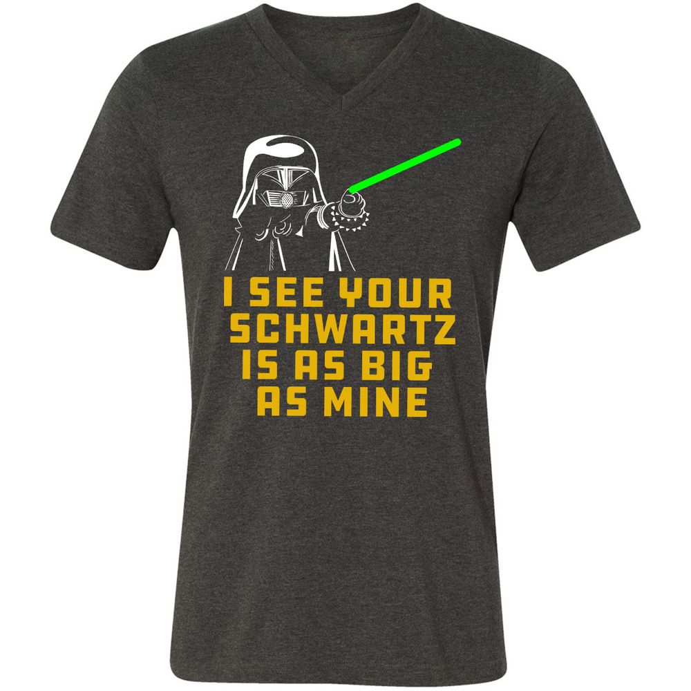 Unisex V-Neck T-Shirt - 6BL9WKRJ - Dark Grey Heather - 8