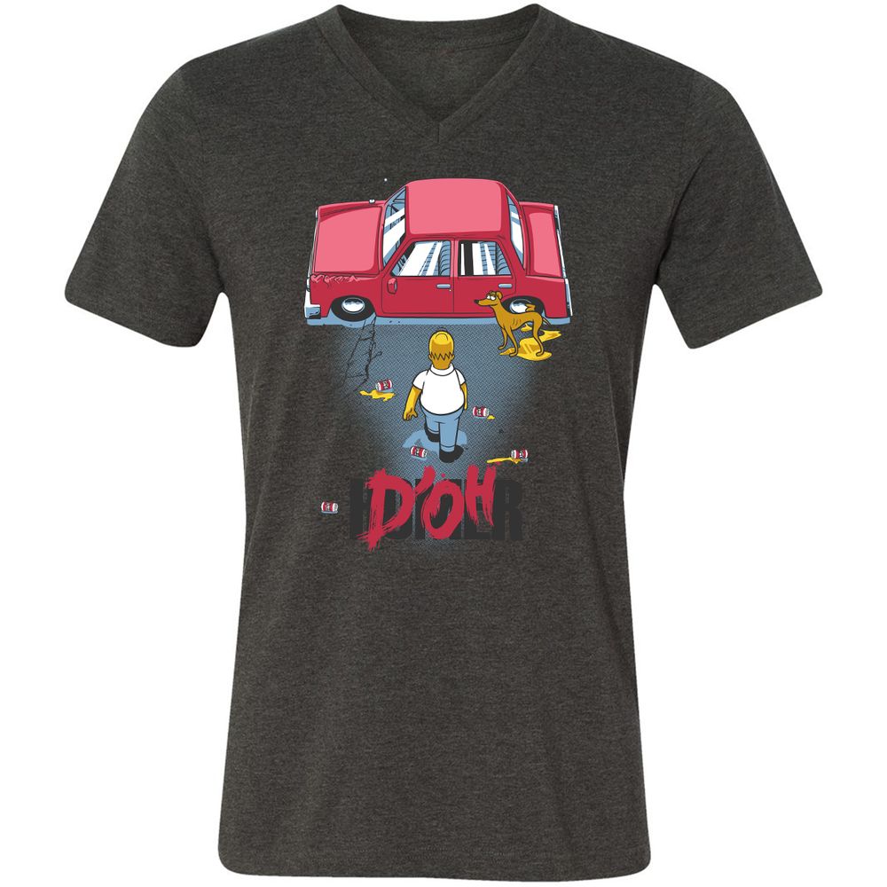 Unisex V-Neck T-Shirt - VMGCRH7V - Dark Grey Heather - 8
