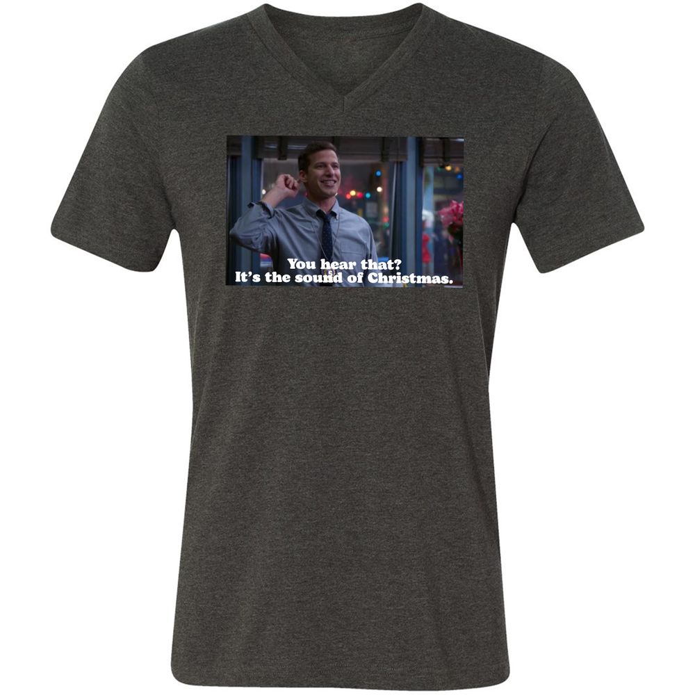 Unisex V-Neck T-Shirt - F5A8WEVX - Dark Grey Heather - 8