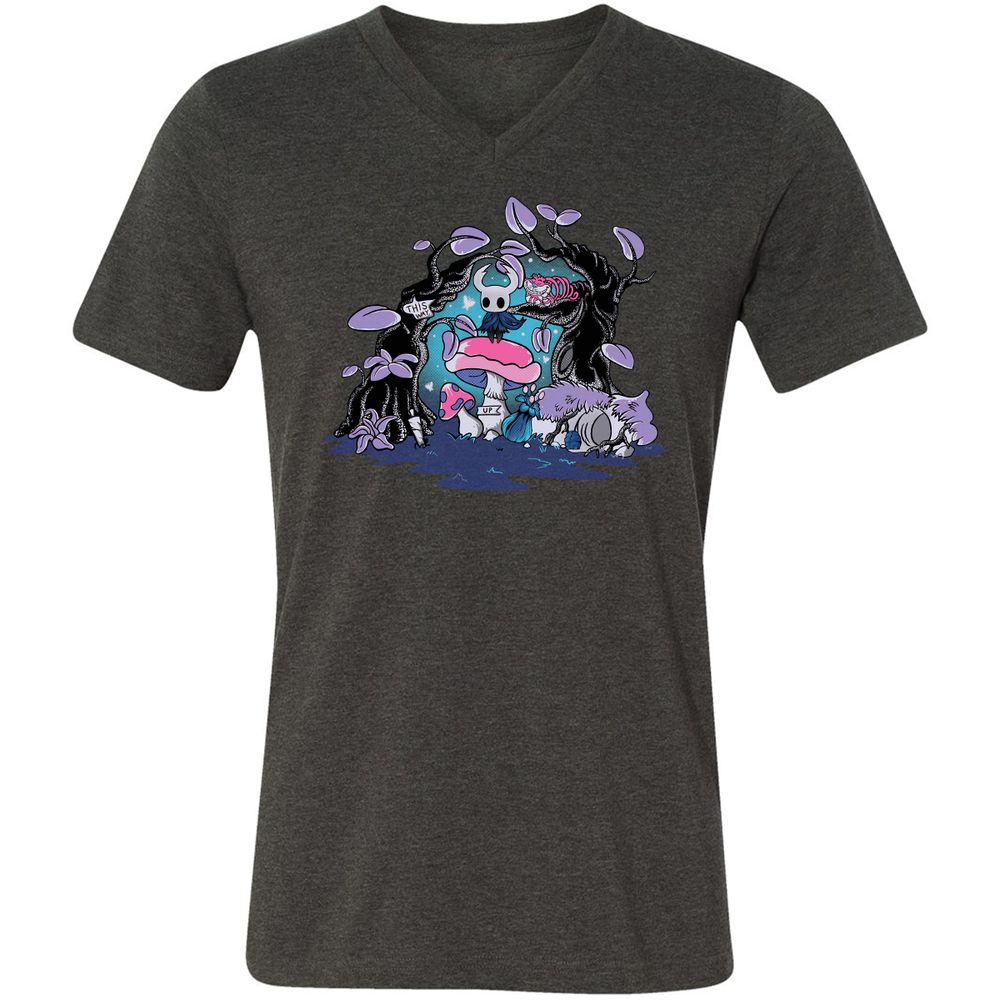 Unisex V-Neck T-Shirt - YFHR4NY1 - Dark Grey Heather - 8