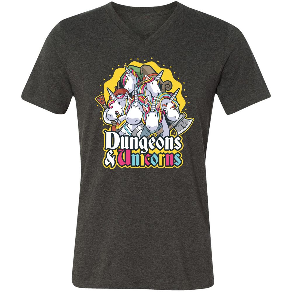 Unisex V-Neck T-Shirt - 3MB6DTY4 - Dark Grey Heather - 8