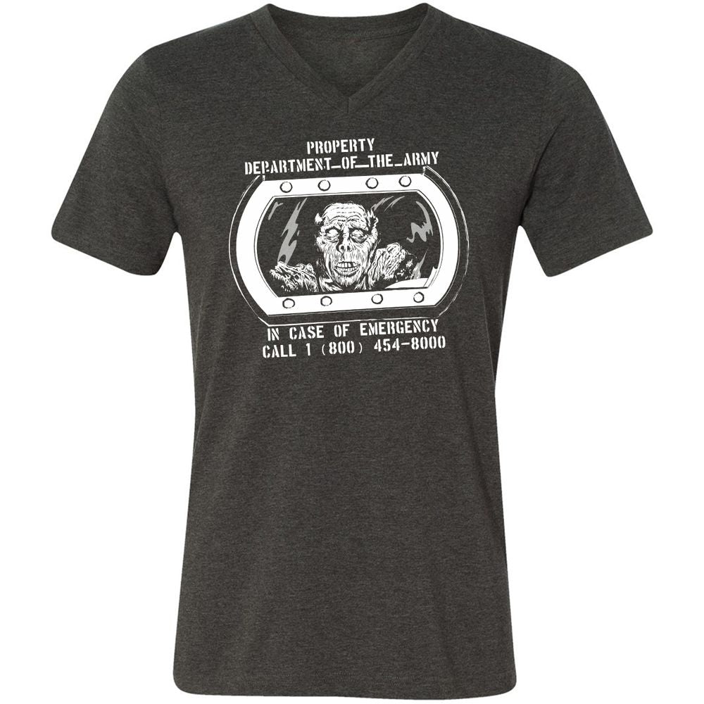 Unisex V-Neck T-Shirt - MVMGQCXR - Dark Grey Heather - 8