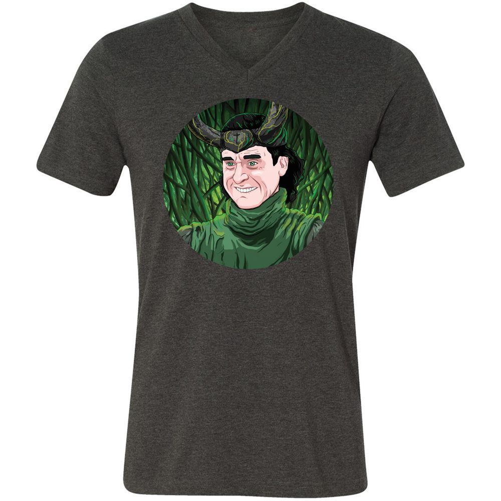 Unisex V-Neck T-Shirt - SSHEWGNP - Dark Grey Heather - 8