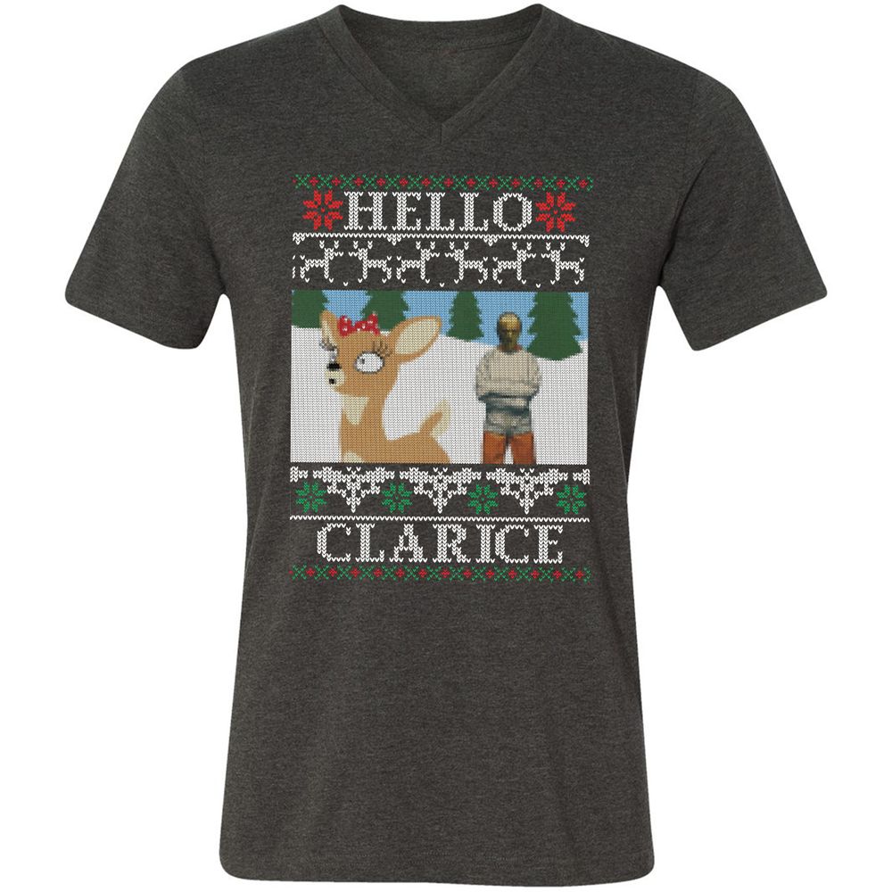 Unisex V-Neck T-Shirt - CLJSDPDF - Dark Grey Heather - 8