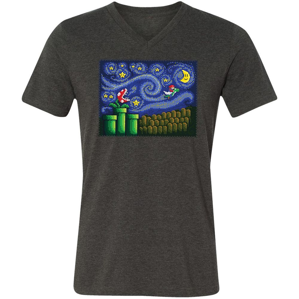 Unisex V-Neck T-Shirt - YNM6H4ZE - Dark Grey Heather - 8