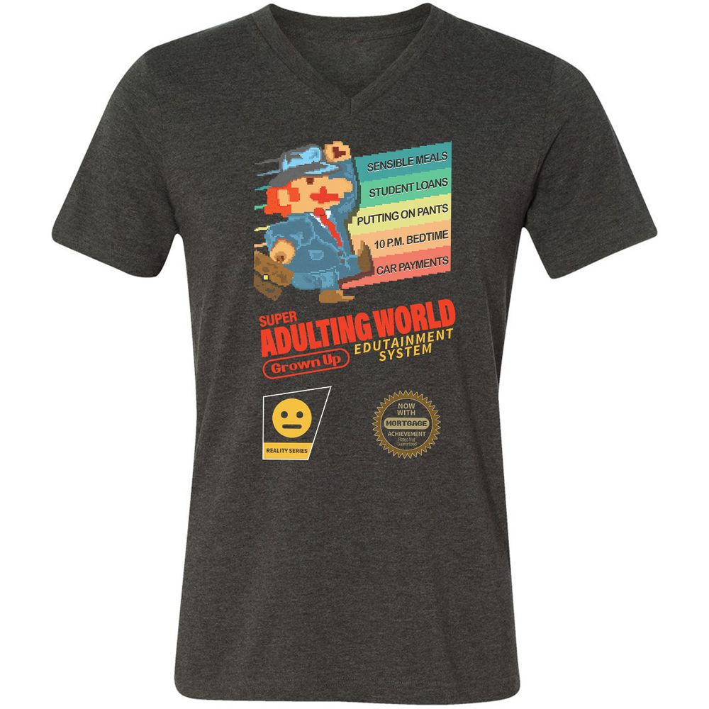 Unisex V-Neck T-Shirt - JHG95V9V - Dark Grey Heather - 8