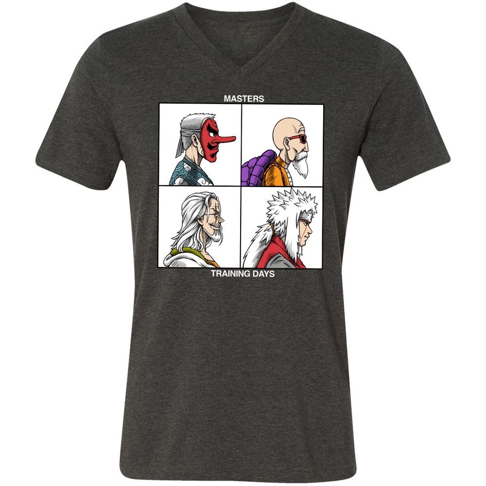 Unisex V-Neck T-Shirt - QCP7ZN2H - Dark Grey Heather - 8
