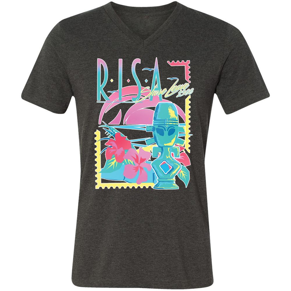 Unisex V-Neck T-Shirt - UJA6FPF9 - Dark Grey Heather - 8