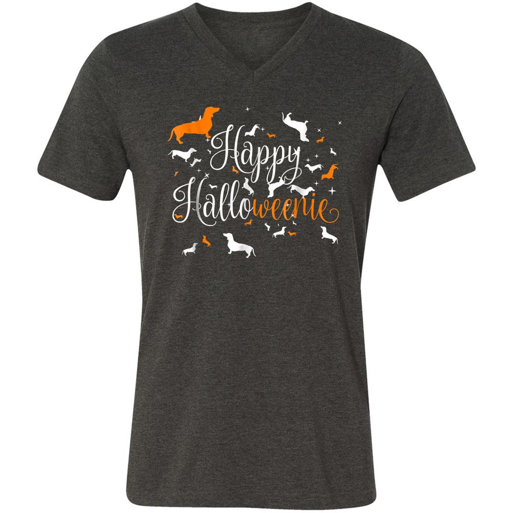 Unisex V-Neck T-Shirt - MQVGJM53 - Dark Grey Heather - 8