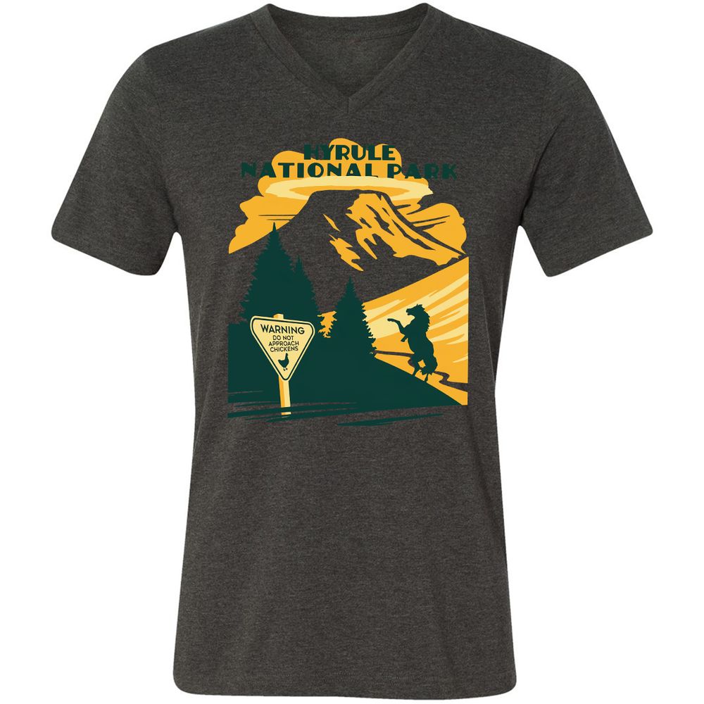 Unisex V-Neck T-Shirt - ALV62TZ1 - Dark Grey Heather - 8