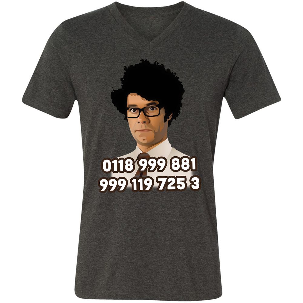 Unisex V-Neck T-Shirt - H9VCM36G - Dark Grey Heather - 8