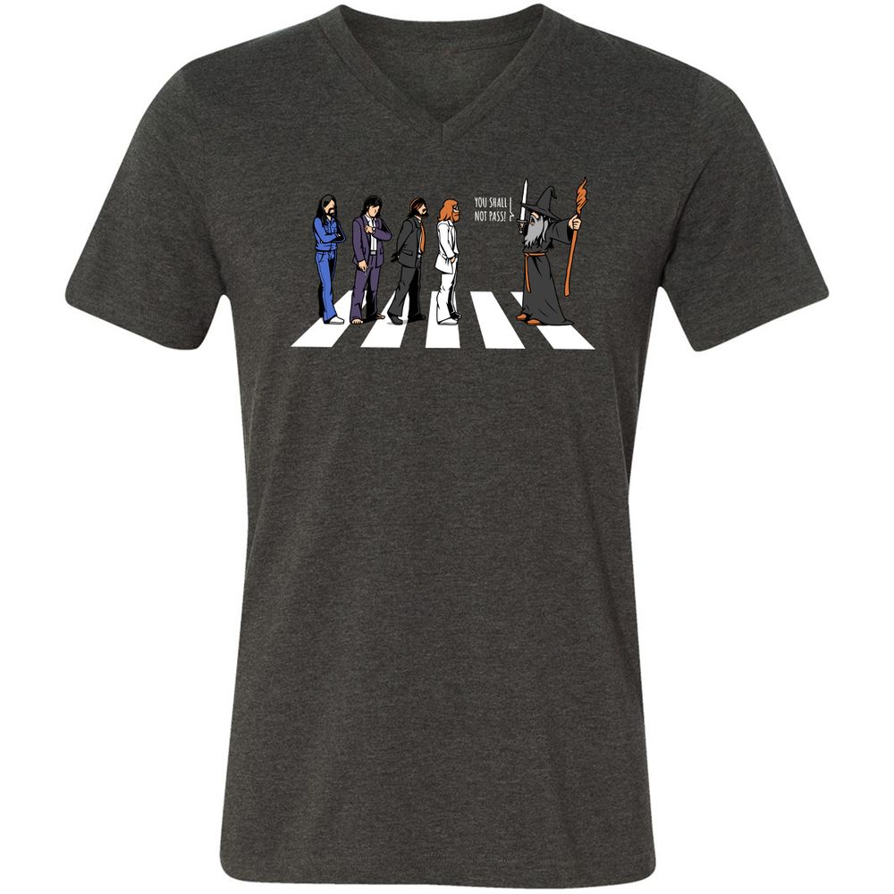 Unisex V-Neck T-Shirt - EELY7DAH - Dark Grey Heather - 8