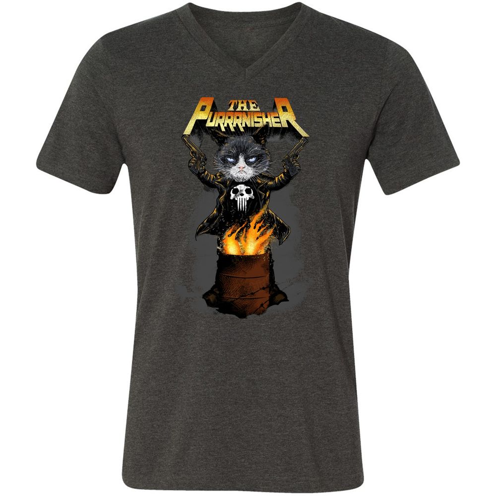 Unisex V-Neck T-Shirt - SGZE85XV - Dark Grey Heather - 8